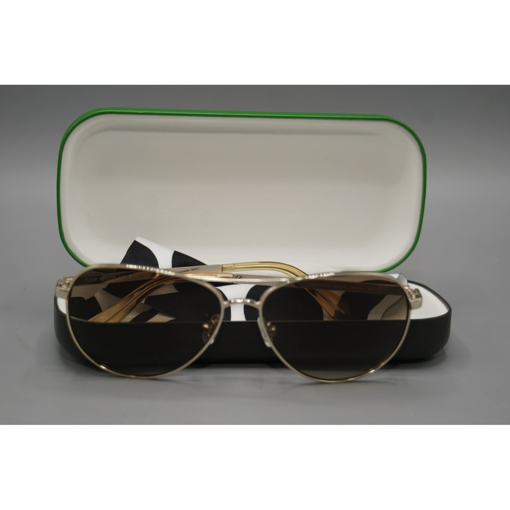 Kate Spade Emmaline/S Gold Aviator Sunglasses Brown Gradient Lens J5GHA 58mm